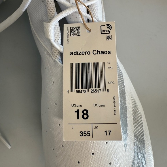 Adidas Adizero Chaos White And Silver Men’s Football Cleats Size 18 New - Picture 9 of 9